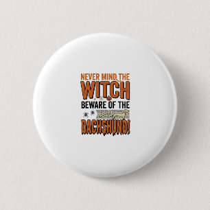 Vorsicht vor dem Dackel Halloween Hexe Shirt_1 Button