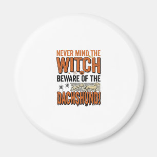 Vorsicht vor dem Dackel Halloween Hexe Shirt_1 Magnet