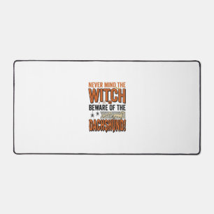 Vorsicht vor dem Dackel Halloween Hexe Shirt_1 Schreibtischunterlage
