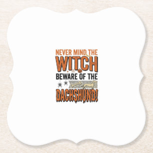 Vorsicht vor dem Dackel Halloween Hexe Shirt_1 Untersetzer