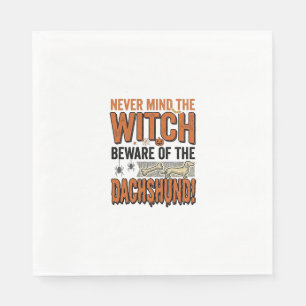 Vorsicht vor dem Dackel-Halloween-Hexen-Shirt_1 Serviette