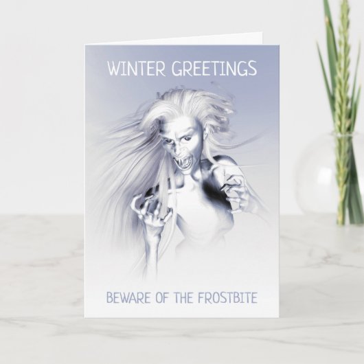Vorsicht vor dem Erfrierungstod. Eisvampir Karte (Vorderseite)