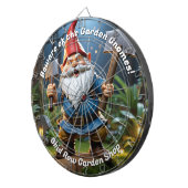 Vorsicht vor dem Garden Gnomes Funny Dartscheibe (Vorderseite rechts)