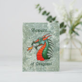 Vorsicht vor dem Hintergrund von Dragons Stone Loo Postkarte (Stehend Vorderseite)