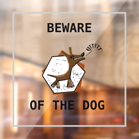 Vorsicht vor dem Hund Fensteraufkleber (Blatt 2)