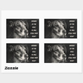 Vorsicht vor dem Hund, Haustier Foto Rechteckiger Aufkleber (Blatt)