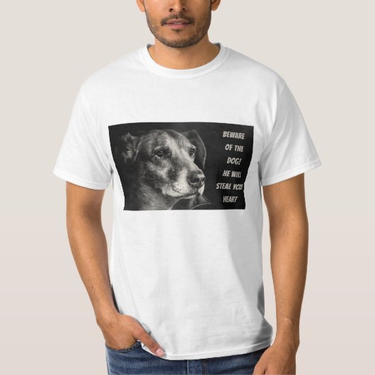 Vorsicht vor dem Hund, Haustier Foto T-Shirt (Vorderseite)