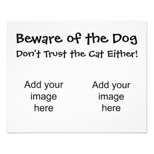 Vorsicht vor dem Hund, Vertrauen Sie der Katze auc Fotodruck