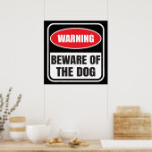 Vorsicht vor dem Hundeschrift Poster (Küche)