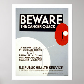Vorsicht vor dem Krebs-Quack (Leinwand) Poster