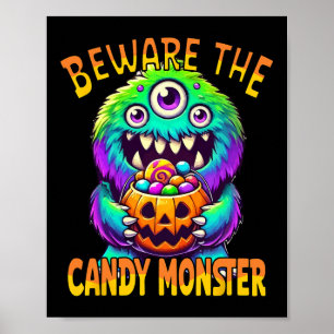 Vorsicht vor dem Niedlichen Halloween-Monster des  Poster