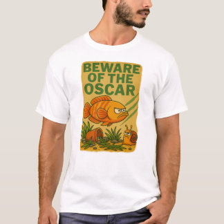 Vorsicht vor dem Oscar | Funny Angry Fish Cartoon T-Shirt