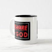 Vorsicht vor dem Parody-Yard-Zeichen Zweifarbige Tasse (Vorderseite Links)