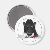 Vorsicht vor dem Schwarzen Panther! Magnet (Vorderseite/Rückseite)