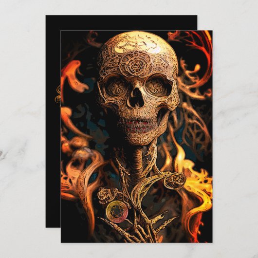 Vorsicht vor dem Toten Halloween Einladung (Vorne/Hinten)