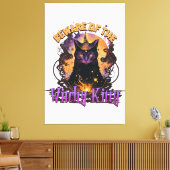 Vorsicht vor dem Witchy Kitty Item für Halloween T Leinwanddruck (Insitu (Wohnzimmer))