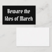 Vorsicht vor den Iden des März Visitenkarte (Vorne/Hinten)