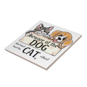 Vorsicht vor der Hundeschatze Funny House Warnzeic Fliese (Seite)