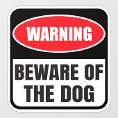 Vorsicht vor der Hundeschrift Fensteraufkleber (Blatt)