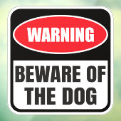 Vorsicht vor der Hundeschrift Fensteraufkleber (Blatt 3)