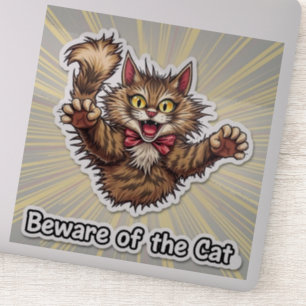 Vorsicht vor der Katze Aufkleber
