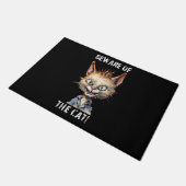 Vorsicht vor der Katze Fußmatte (Schrägansicht)