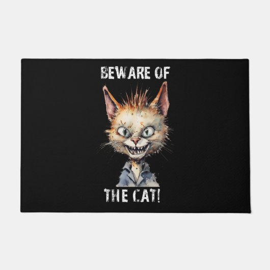 Vorsicht vor der Katze Fußmatte (Vorderseite)