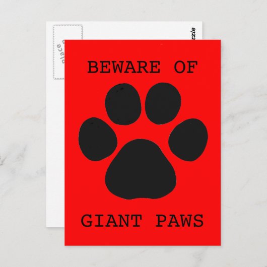 Vorsicht vor der Postkarte von Riesenpaws (Vorne/Hinten)