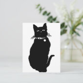 Vorsicht vor der schwarzen Katze Postkarte (Stehend Vorderseite)
