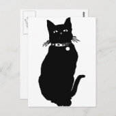 Vorsicht vor der schwarzen Katze Postkarte (Vorne/Hinten)