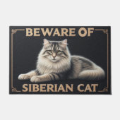 Vorsicht vor der sibirischen Katze, dem stylischen Fußmatte (Vorderseite)