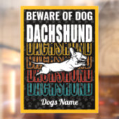 Vorsicht vor der Warnung vor der Dackel von Hunden Fensteraufkleber (Blatt 2)