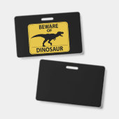Vorsicht vor Dinosaurier Ausweis (Vorder- & Rückseite)