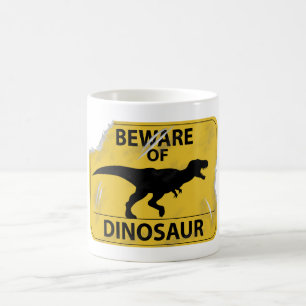 Vorsicht vor Dinosaurier (beschädigt) Kaffeetasse
