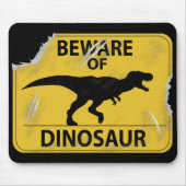 Vorsicht vor Dinosaurier (beschädigt) Mousepad (Vorne)