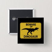 Vorsicht vor Dinosaurier Button (Vorne & Hinten)
