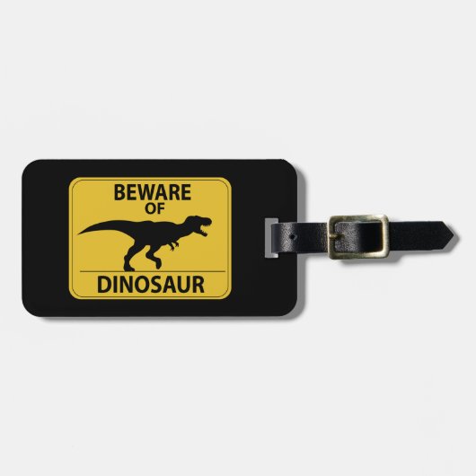 Vorsicht vor Dinosaurier Gepäckanhänger (Vorderseite horizontal)