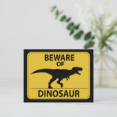 Vorsicht vor Dinosaurier Postkarte (Stehend Vorderseite)