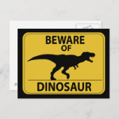 Vorsicht vor Dinosaurier Postkarte (Vorne/Hinten)