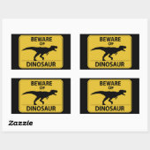 Vorsicht vor Dinosaurier Rechteckiger Aufkleber (Blatt)