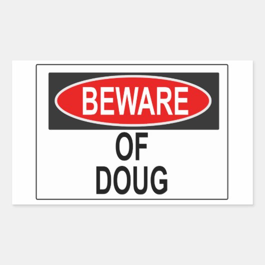 Vorsicht vor Doug Sticker (Vorderseite)