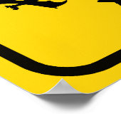 Vorsicht vor Drachen, die das Zeichen warnen Poster (Ecke)