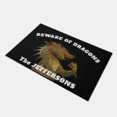 "Vorsicht vor Drachen" mit Dragon Fußmatte (Schrägansicht)