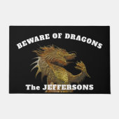 "Vorsicht vor Drachen" mit Dragon Fußmatte (Vorderseite)