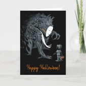 Vorsicht vor einem Trick zu Halloween Karte (Vorderseite)