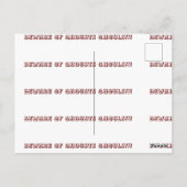 "Vorsicht vor Geistern, Ghouls und Goblin Foolery" Postkarte (Rückseite)