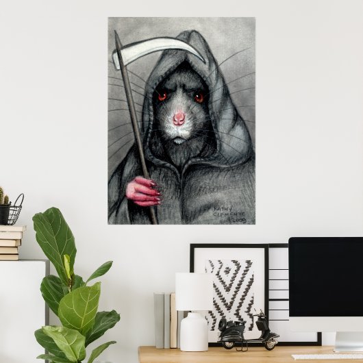 Vorsicht vor Grim Sensenmann Rat Poster (Heimbüro)