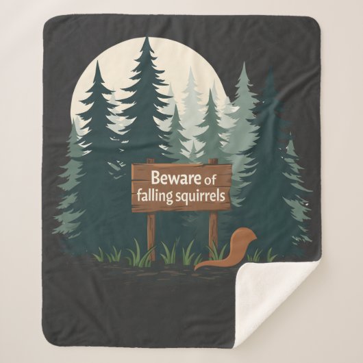 Vorsicht vor herabfallenden Eichhörnchen-T - Shirt Sherpadecke (Vorderseite)