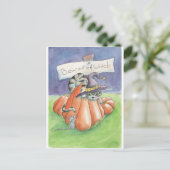Vorsicht vor Hexenkatze Postkarte (Stehend Vorderseite)