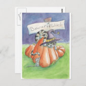 Vorsicht vor Hexenkatze Postkarte (Vorne/Hinten)